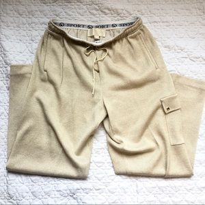 St John Sport Santana Knit Cargo Pants Oatmeal